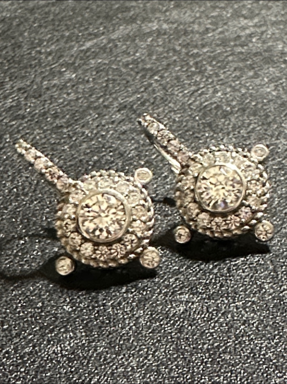 Judith Ripka Sterling 925 CZ Cluster Drop Earrings - Picture 13 of 14
